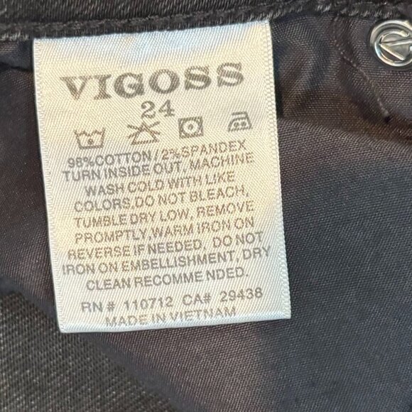 Vigoss Ace High-Rise Straight Leg Distressed Jeans in‎ Black - Size 24 - NWT - Picture 6 of 10